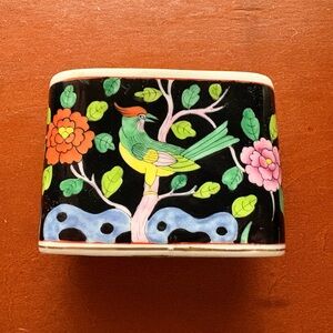 Herend Porcelain Macau Pattern Dish I Believe it Had a Lid at One Time 3.75x2.25